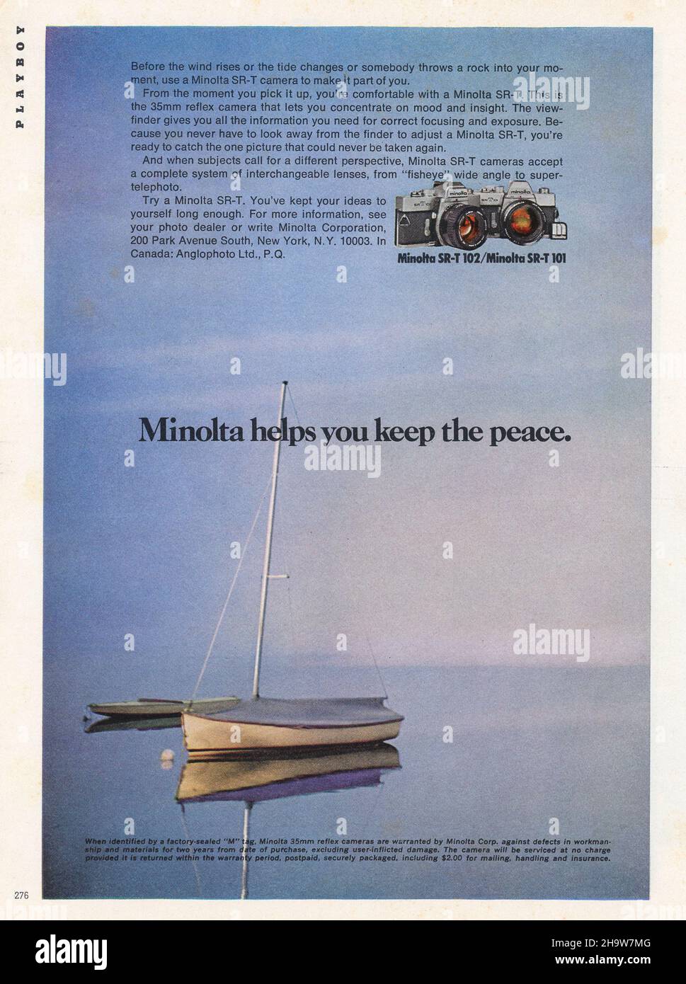 Vintage Dezember 1973 'Playboy Magazine' Werbung, USA Stockfoto