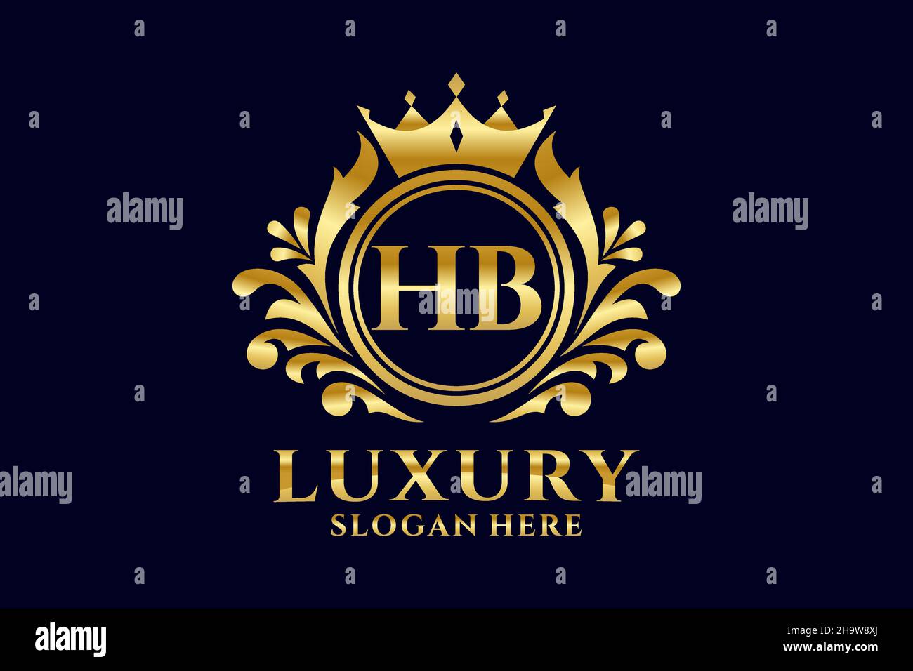 HB Letter Royal Luxury Logo Vorlage in Vektorgrafik für luxuriöse Branding-Projekte und andere Vektorgrafik. Stock Vektor
