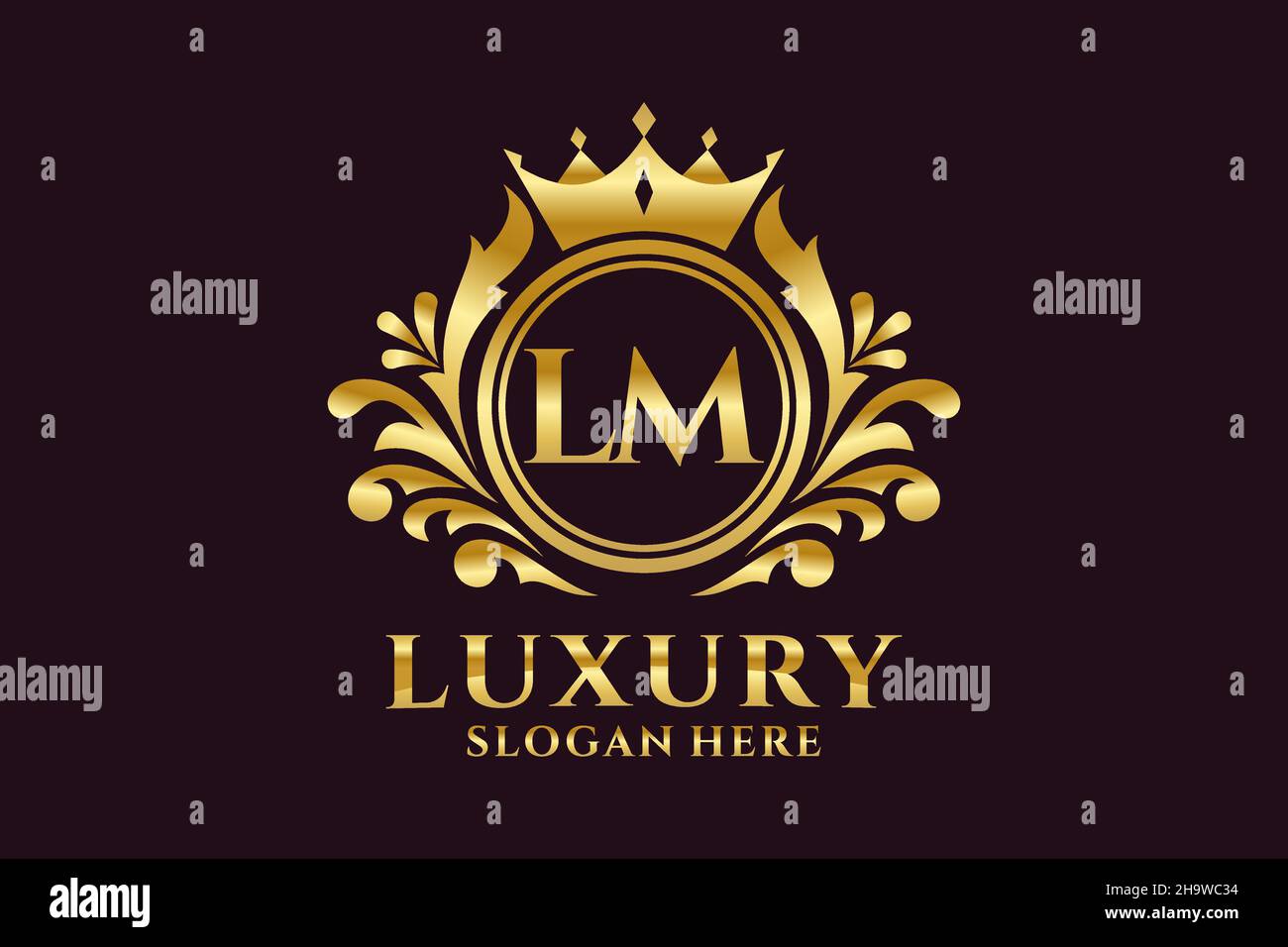 Lm Letter Royal Luxury Logo-Vorlage in Vektorgrafik für luxuriöse Branding-Projekte und andere Vektorgrafik. Stock Vektor