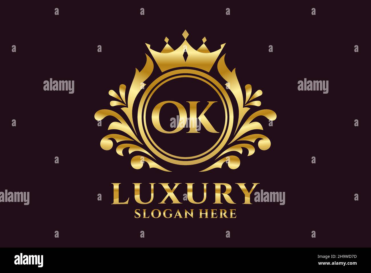 OK Buchstabe Royal Luxury Logo Vorlage in Vektorgrafik für luxuriöse Branding-Projekte und andere Vektorgrafik. Stock Vektor