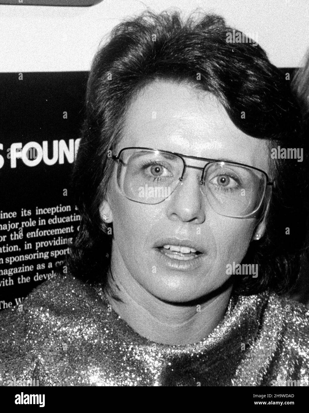 Billy jean King 1982 Foto von John Barrett/PHOTOlink Stockfoto