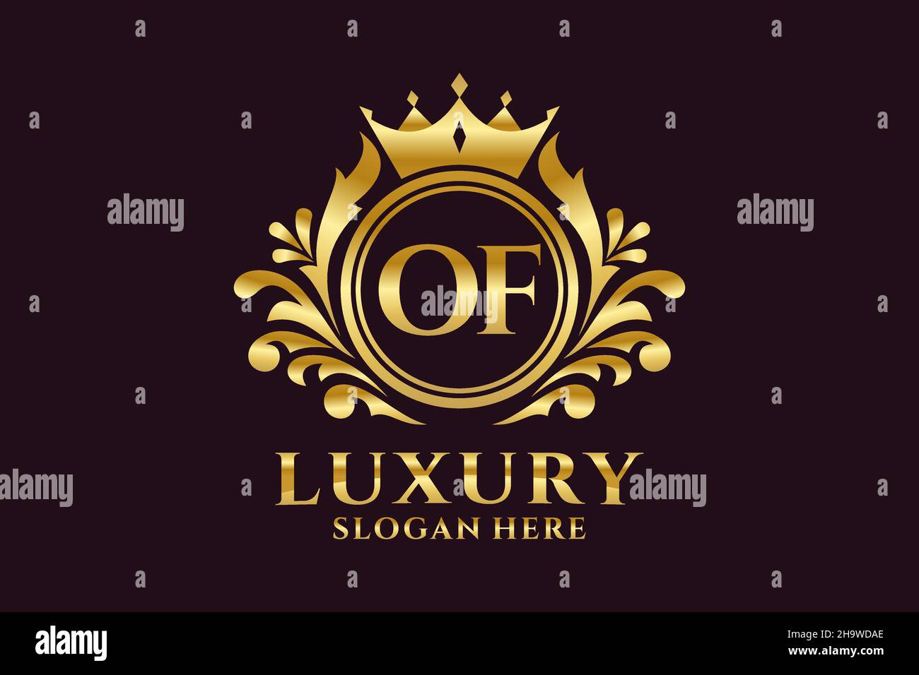 VON Letter Royal Luxury Logo-Vorlage in Vektorgrafik für luxuriöse Branding-Projekte und andere Vektorgrafik. Stock Vektor