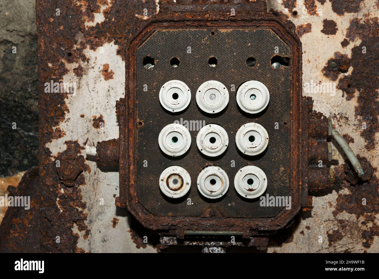 Eine alte Sicherungsbox Stockfoto