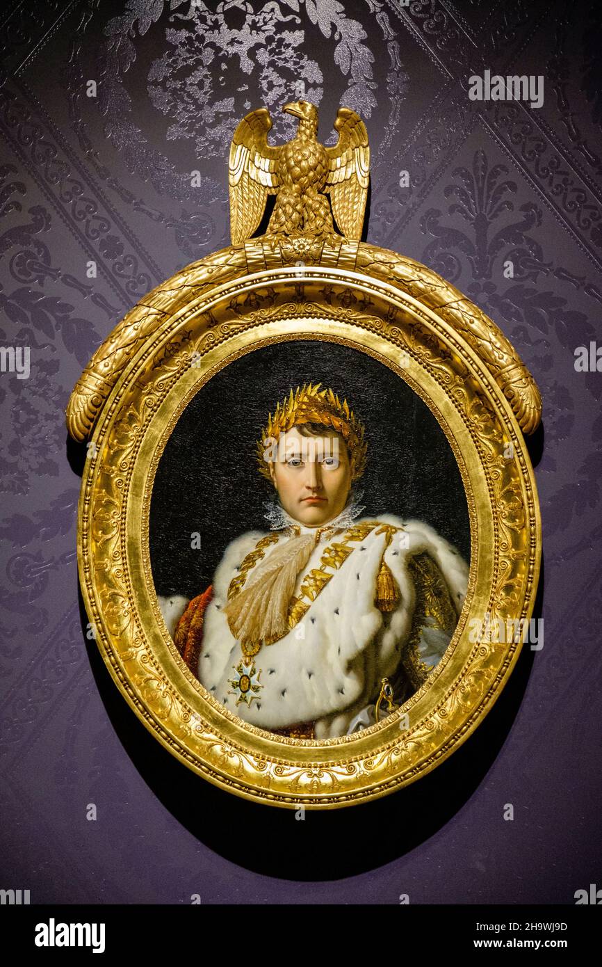 Porträt Napoleons Bonaparte I. in vollen kaiserlichen Insignien und zeremoniellen Gewändern, von François-Pascal-Simon Gérard, Montreal Museum of Fine Arts Stockfoto