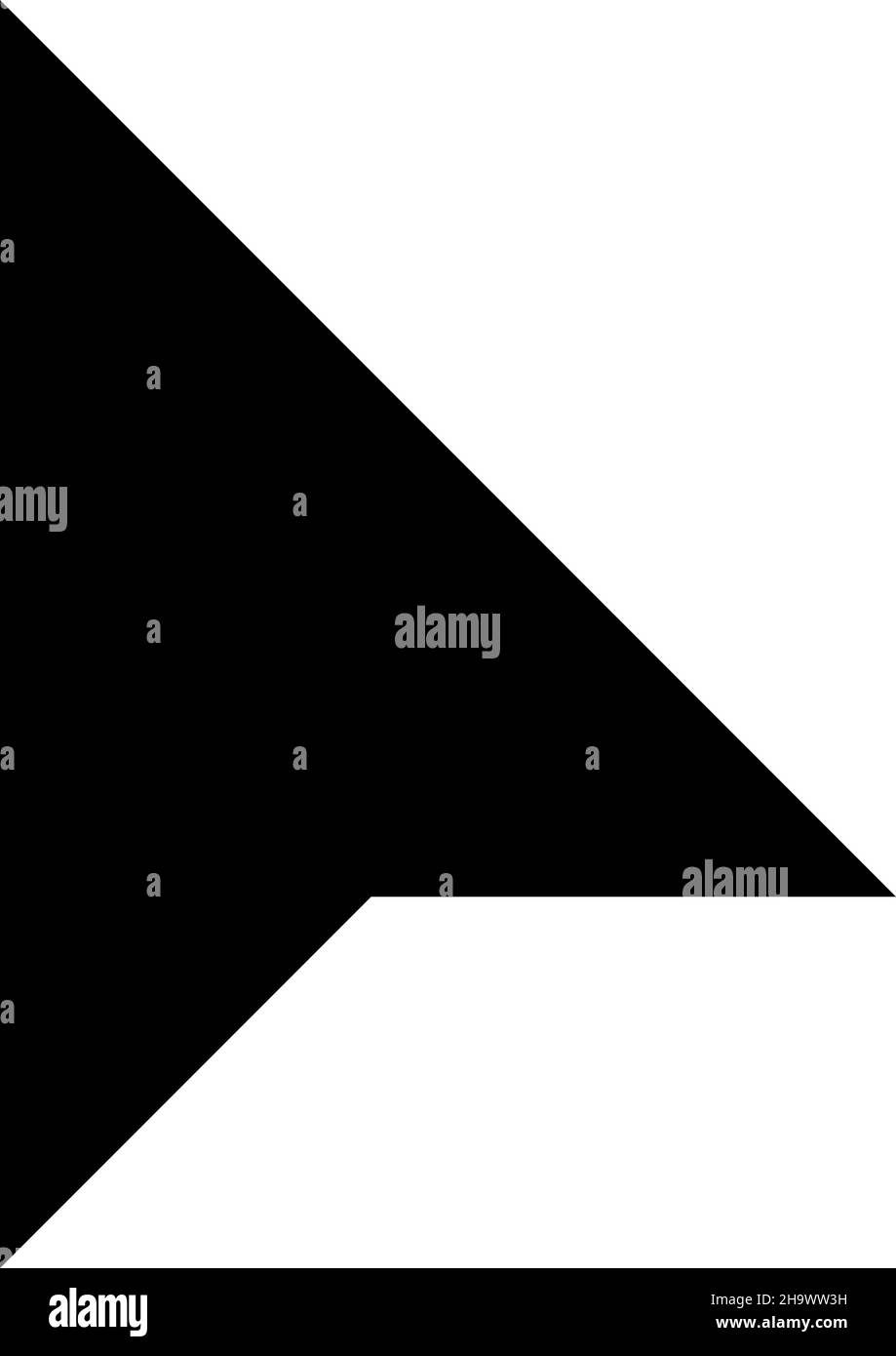 Symbol für die Pfeilspitze des scharfen Dreiecks. Schwarzer Web-Pointer Stock Vektor