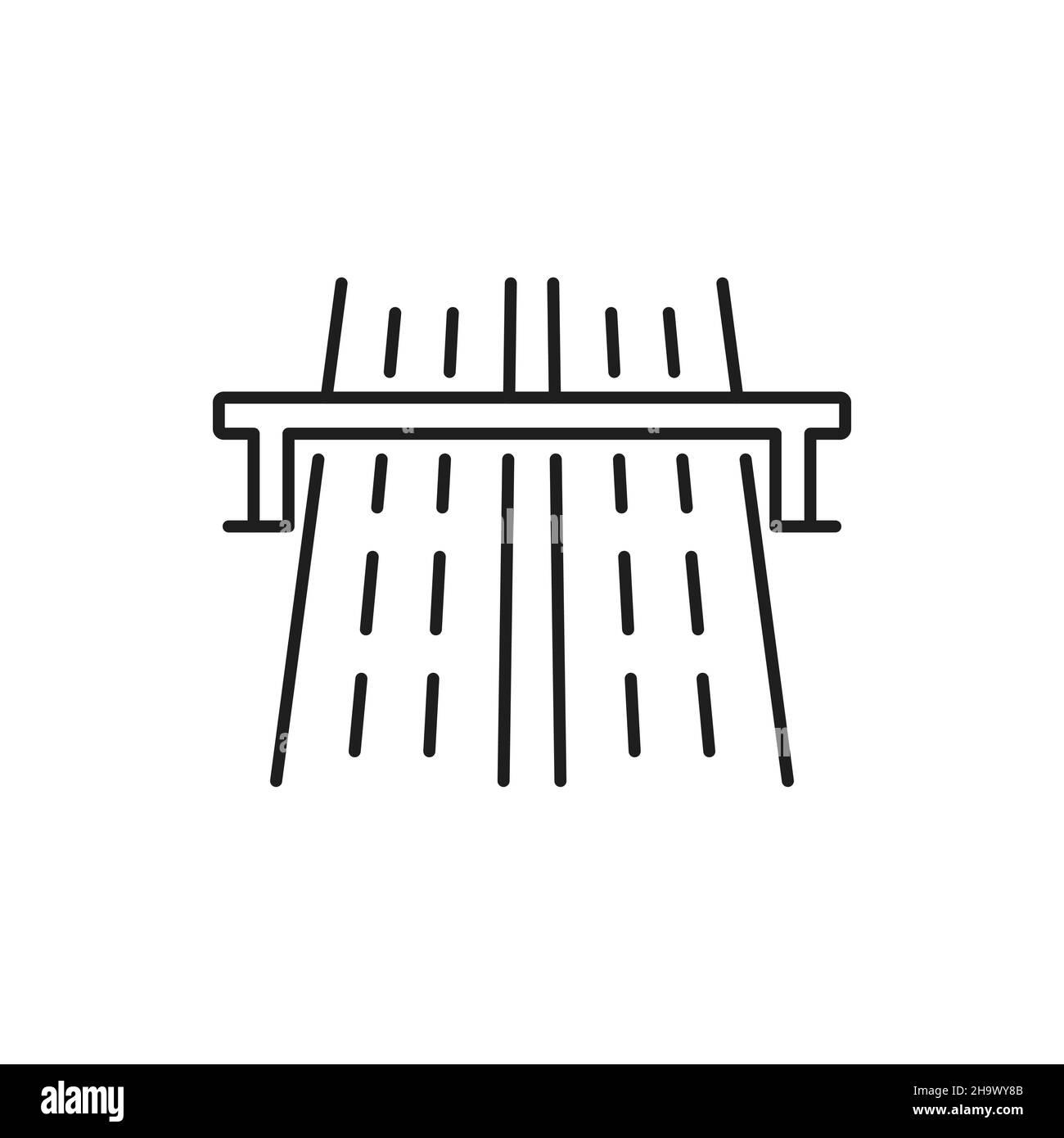 Symbol für isolierte Umrisse für Autofahrten auf der Straße. Vector Autobahn deutsche, österreichische oder Schweizer Schnellstraße, Autobahn oder Autobahn, Schnellstraße oder Autostrada, Dünn Stock Vektor