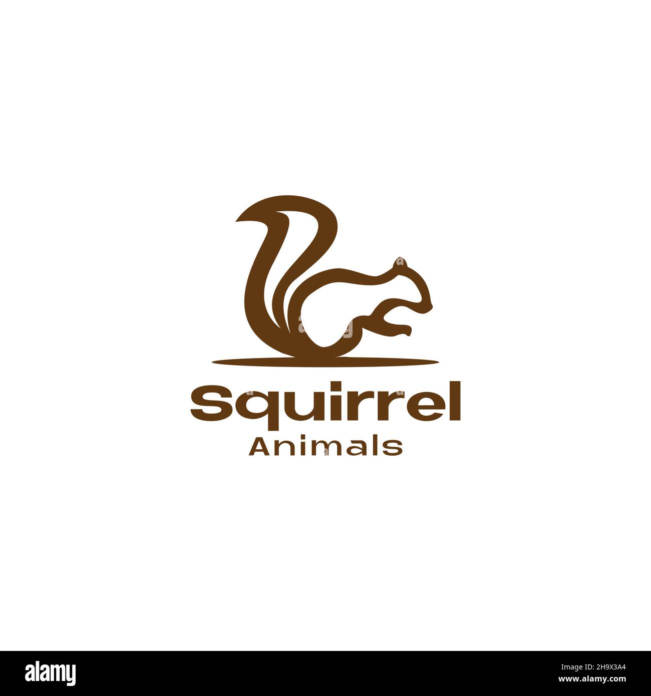 Eichhörnchen essen Nüsse Logo Symbol Symbol Vektor Grafik Design Illustration Idee kreativ Stock Vektor