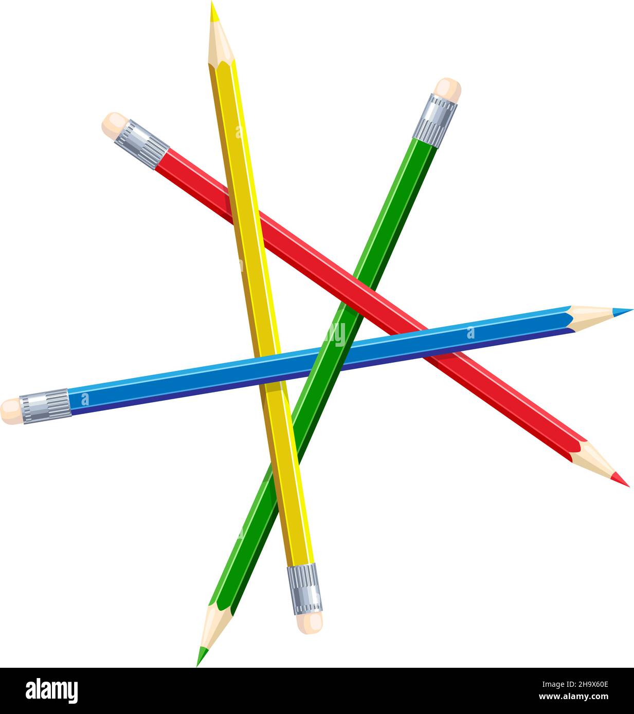 Unmögliche Figur aus Bleistiften. Vektorgrafik. Stock Vektor