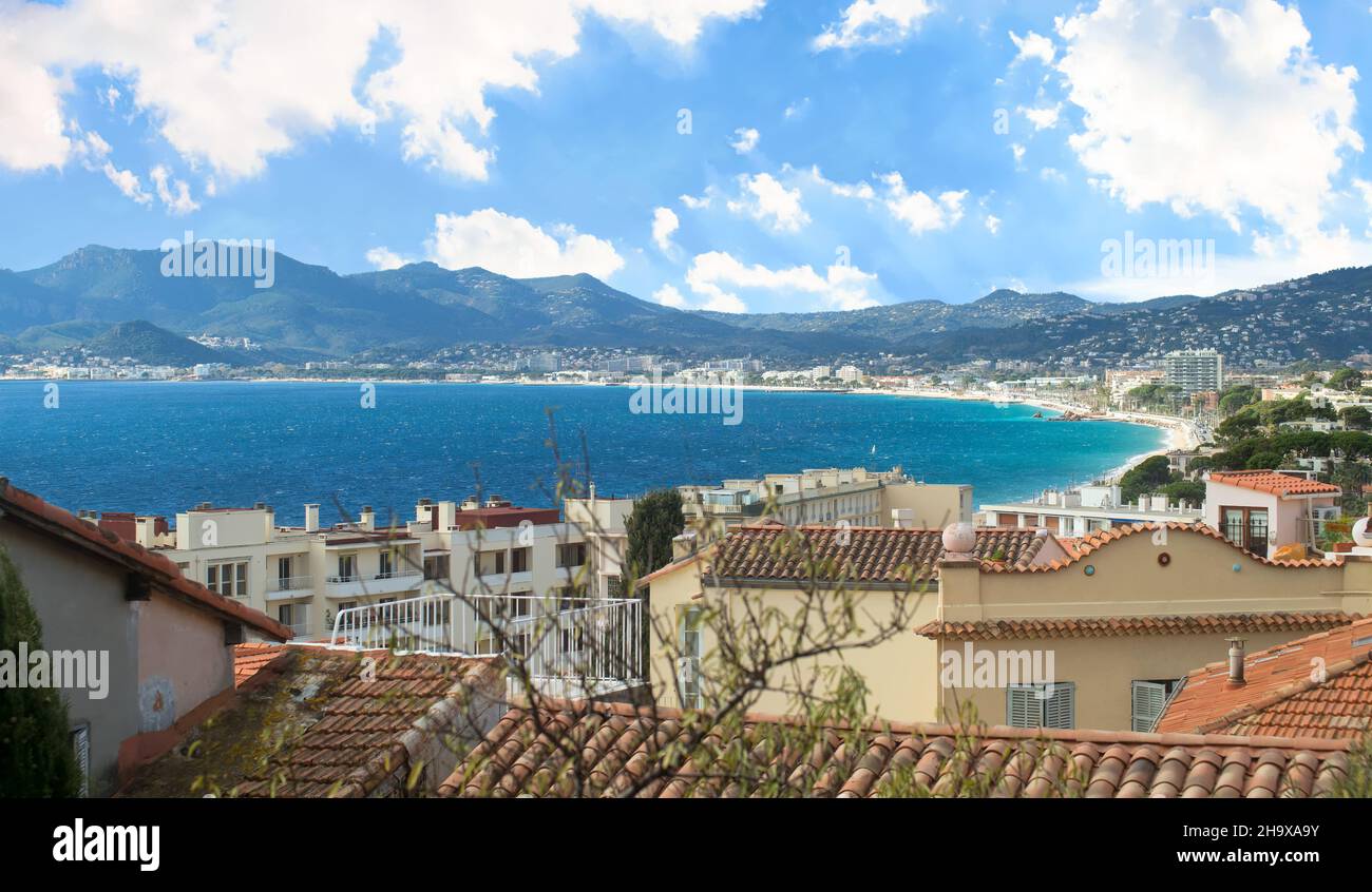 Südlich der Bucht von Cannes an der französischen Riviera Stockfoto