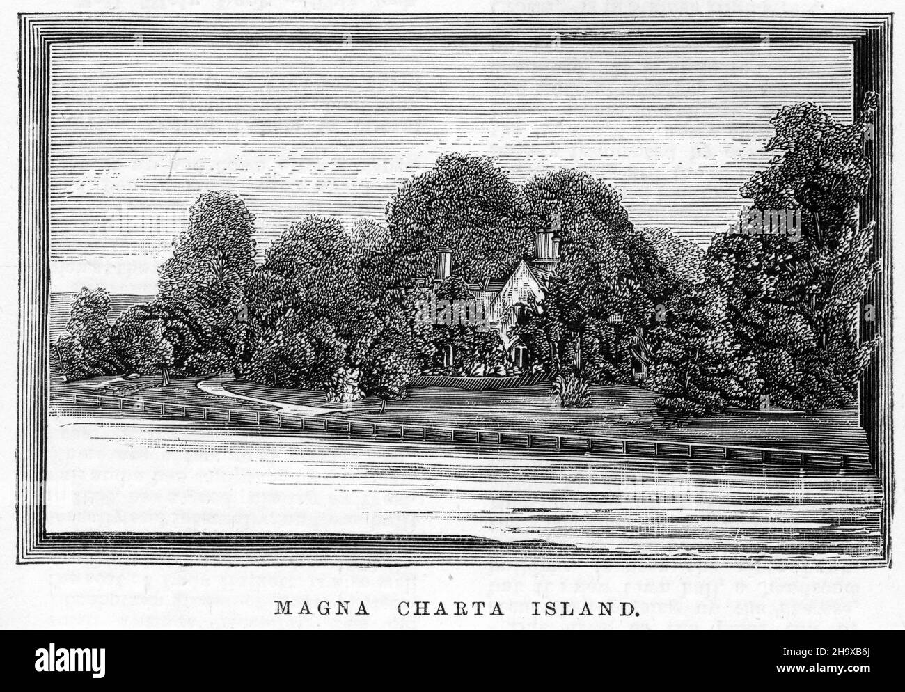 Gravur von Magna Charta Island, England, aus einem Angelführer für die Themse, um 1880 Stockfoto