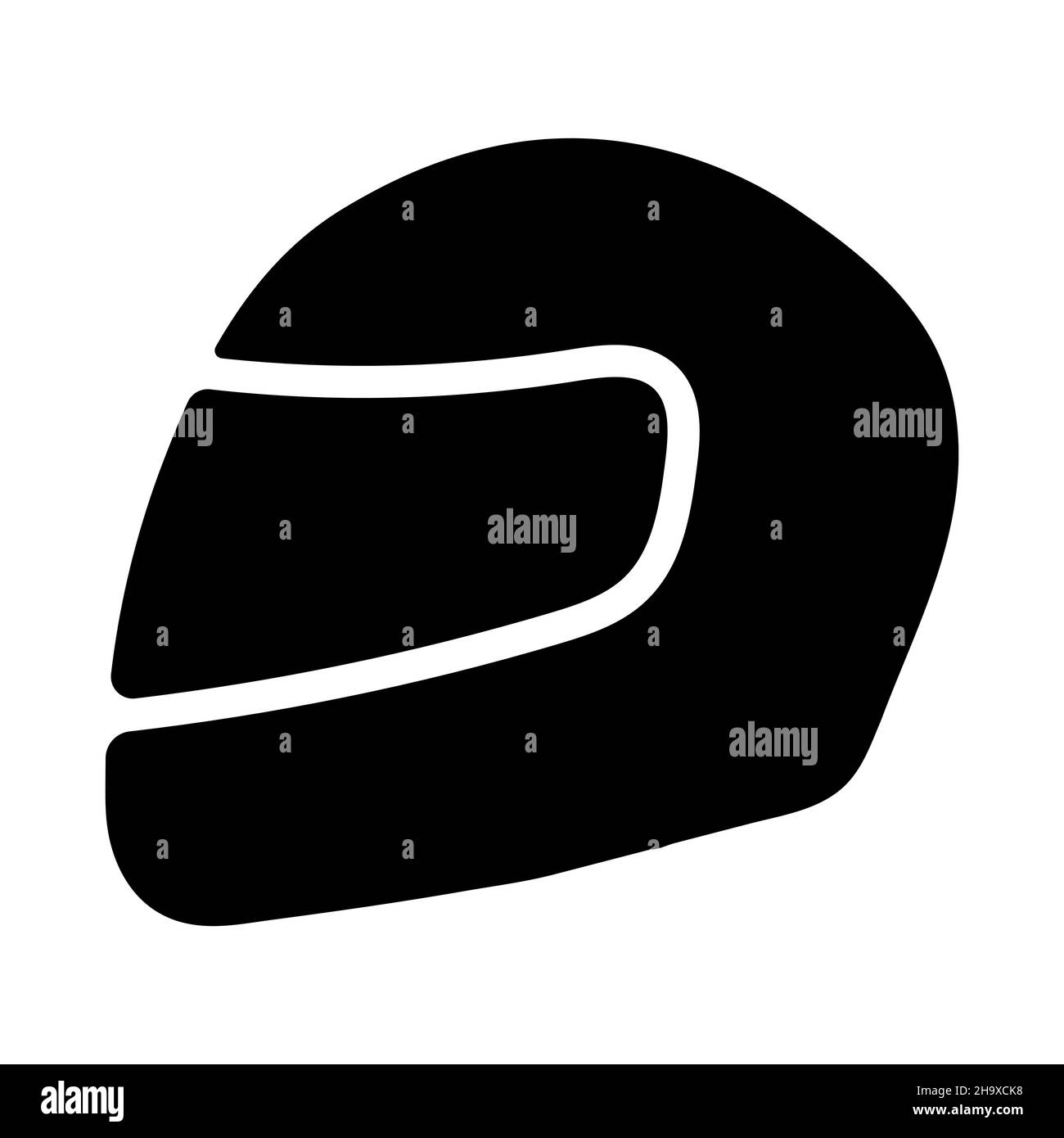 Symbol zum Schutz vor Verletzungen des Motorradhelms am Kopf, Abbildung auf Lager Stock Vektor