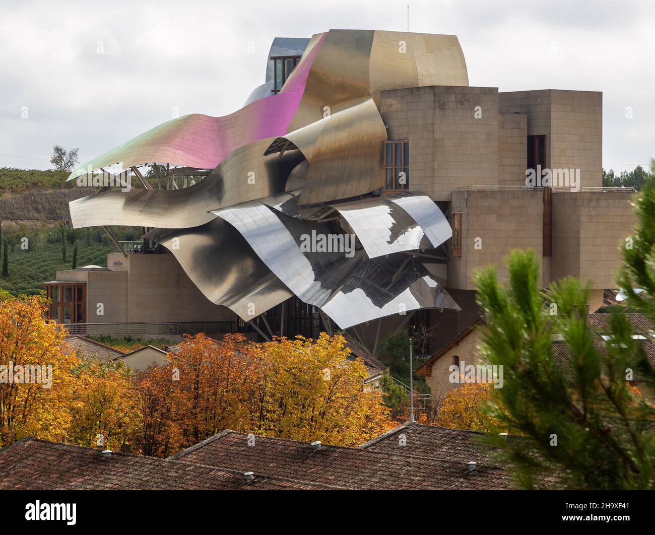 Moderne Architektur Marqués de Riscal Hotel, Architekt Frank Gehry, Elceigo, Álava, Baskenland, nordspanien Stockfoto