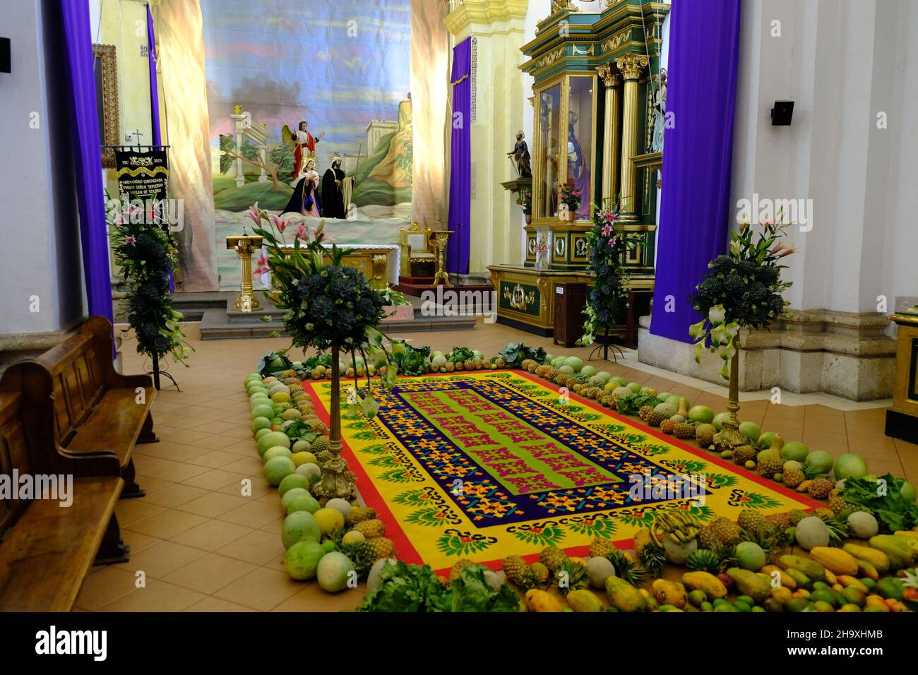 Guatemala Antigua Guatemala - San Jose Catedral - Katholische Kirche biblische Szene Stockfoto