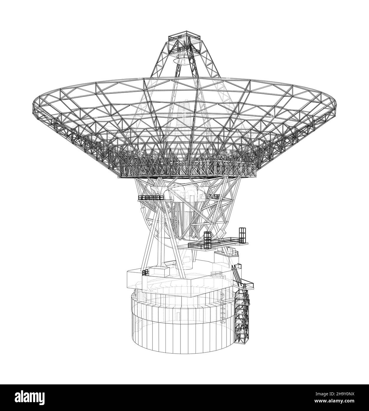 Konzept des Radioteleskops Stockfoto