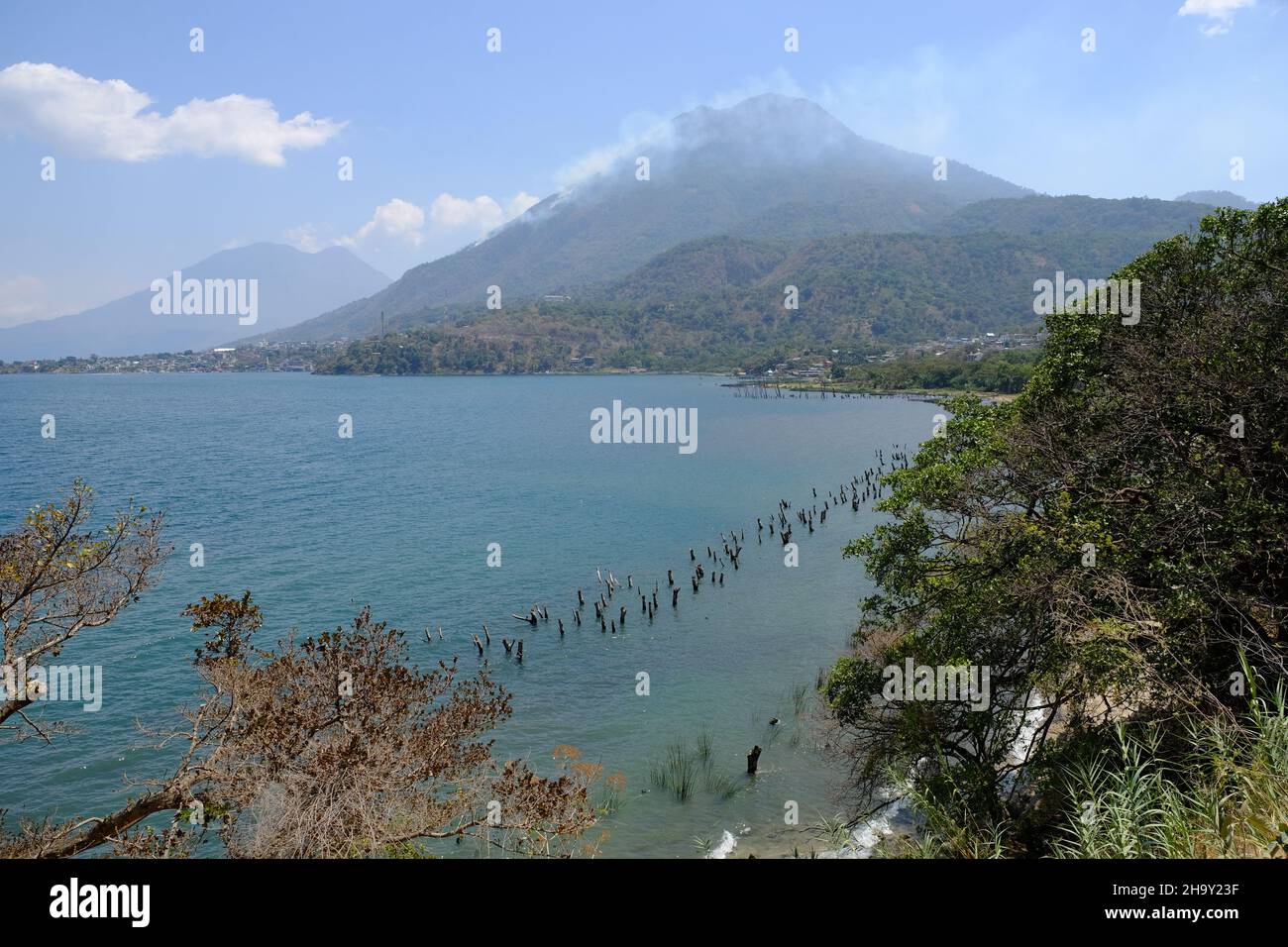 Guatemala San Juan La Laguna Lake Atitlan - Lago de Atitlan - Playa Las Cristalinas Stockfoto