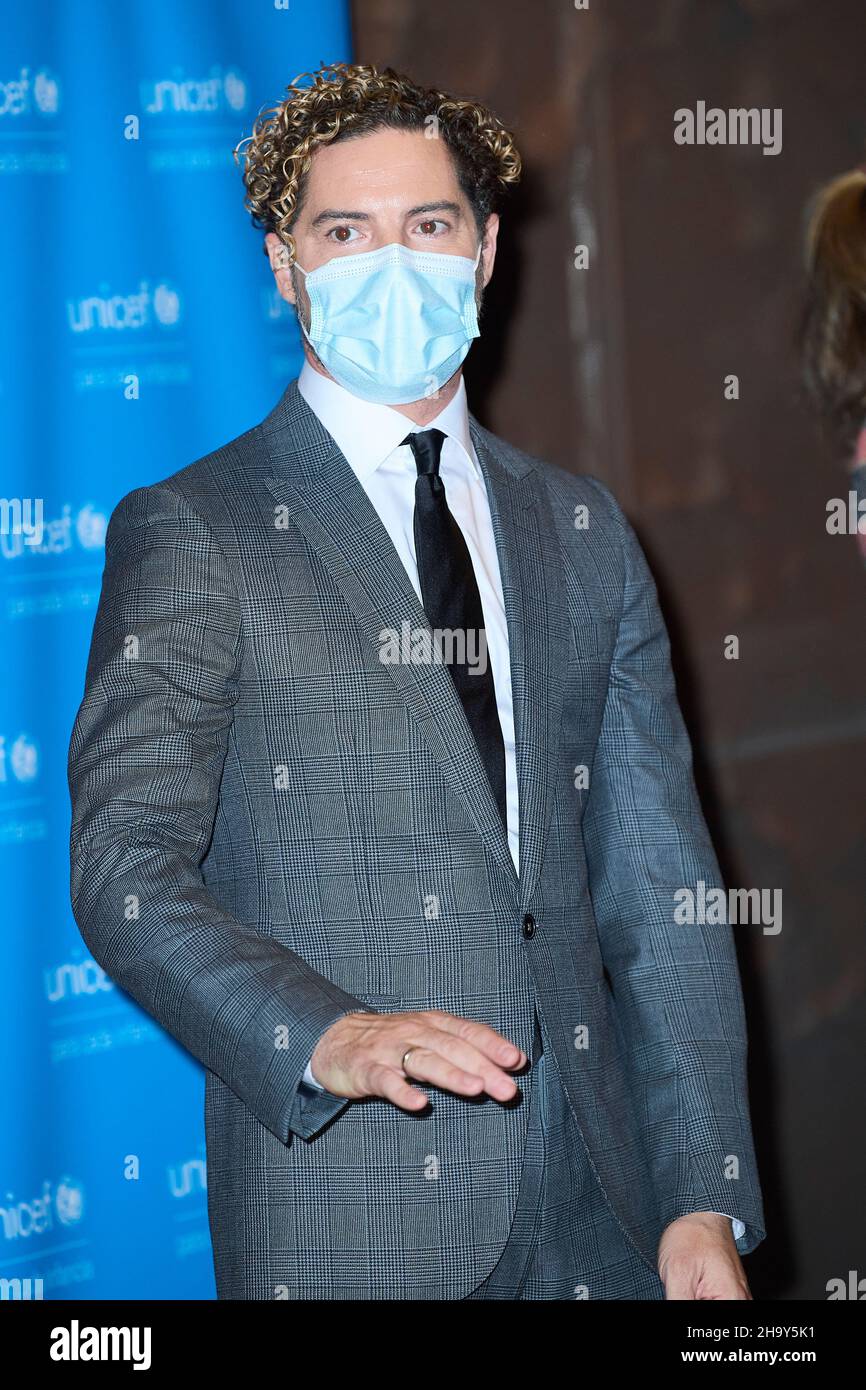Madrid, Spanien. 9th. Dezember 2021. David Bisbal nimmt am 9. Dezember 2021 auf dem Caixa Forum in Madrid, Spanien, am 75th. Jahrestag von UNICEF, Challenges for Children in the Post-COVID-19 Era Teil. Quelle: MPG/Alamy Live News Stockfoto