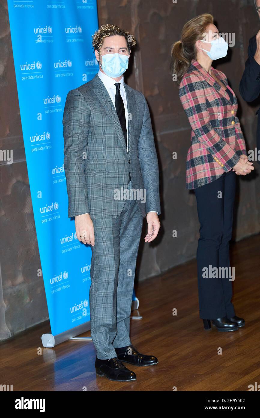 Madrid, Spanien. 9th. Dezember 2021. David Bisbal nimmt am 9. Dezember 2021 auf dem Caixa Forum in Madrid, Spanien, am 75th. Jahrestag von UNICEF, Challenges for Children in the Post-COVID-19 Era Teil. Quelle: MPG/Alamy Live News Stockfoto
