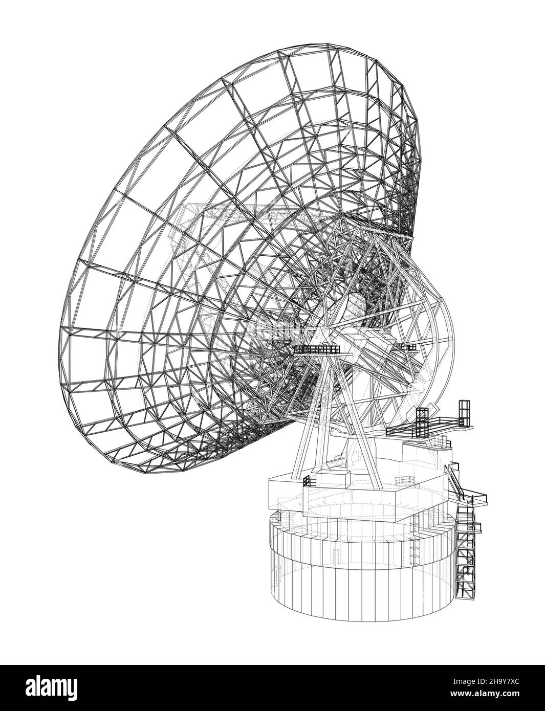 Konzept des Radioteleskops Stockfoto