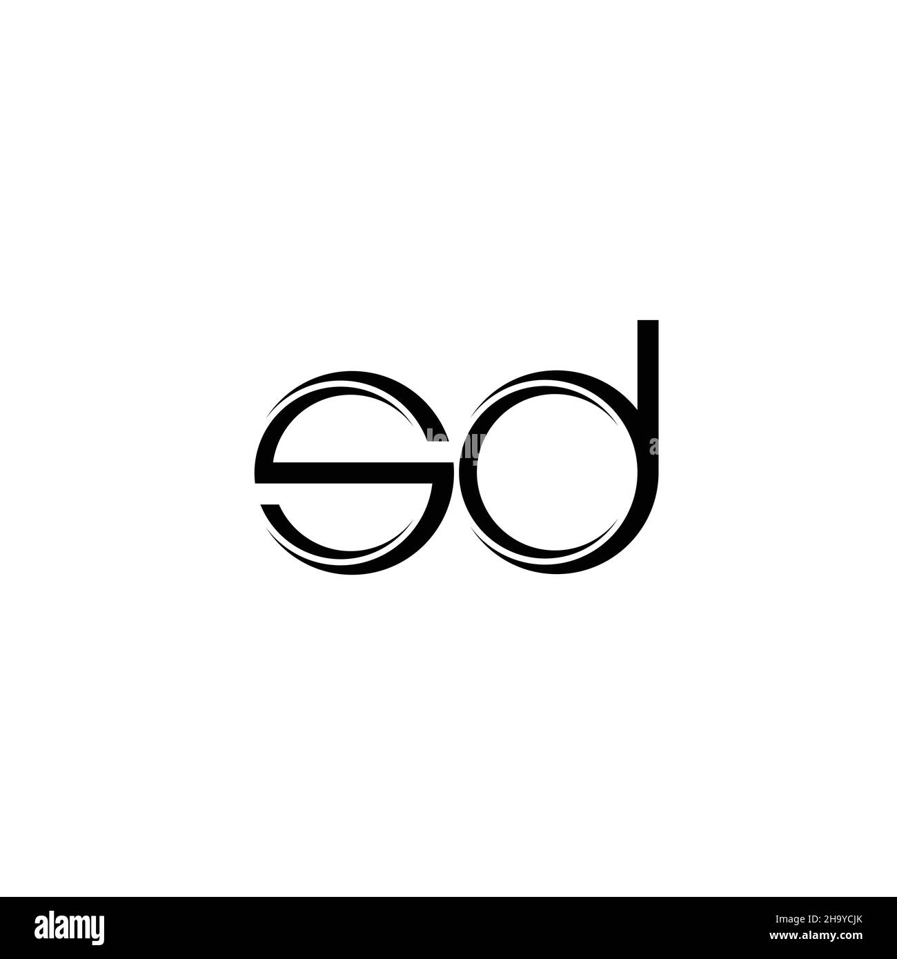 SD-Logo-Monogramm mit abgerundeter moderner Design-Vorlage auf weißem Hintergrund isoliert Stock Vektor
