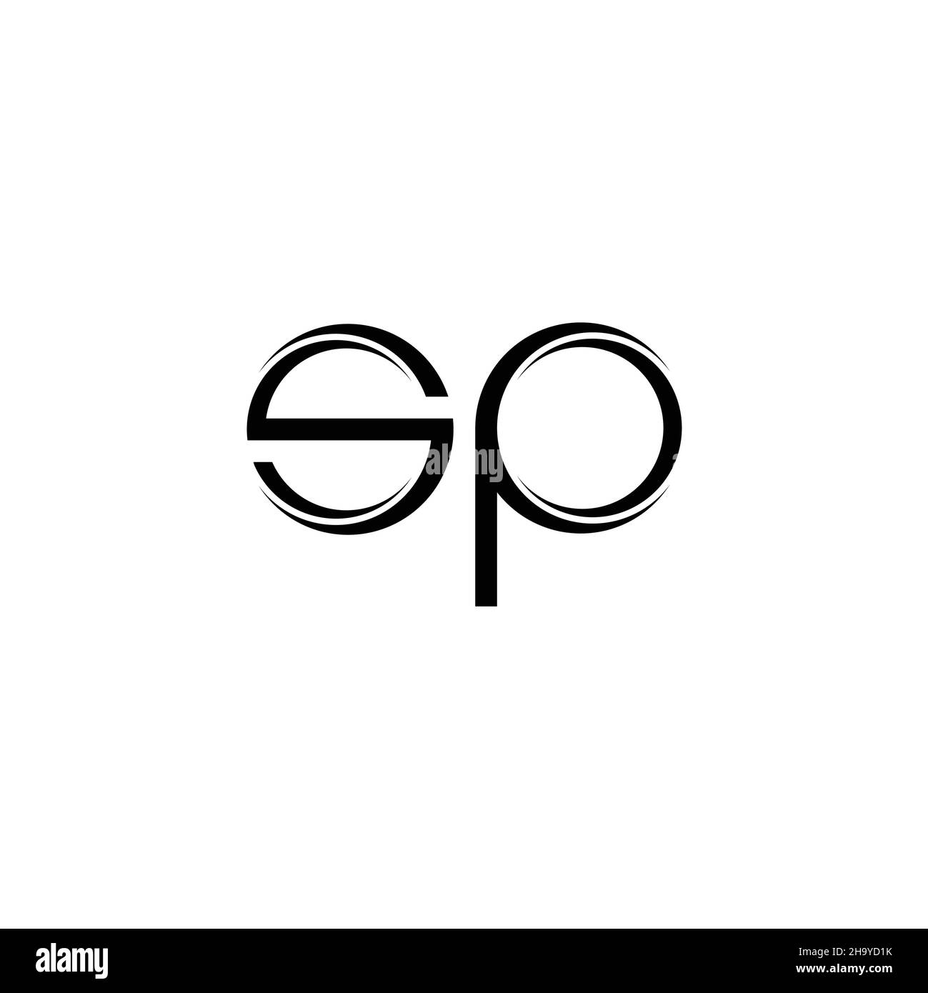 SP-Logo-Monogramm mit abgerundeter, moderner Design-Vorlage auf weißem Hintergrund isoliert Stock Vektor