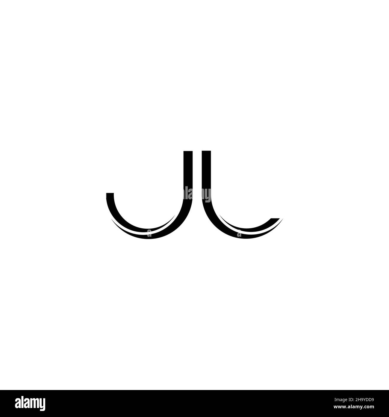 JL Logo-Monogramm mit abgerundeter moderner Design-Vorlage auf weißem Hintergrund isoliert Stock Vektor