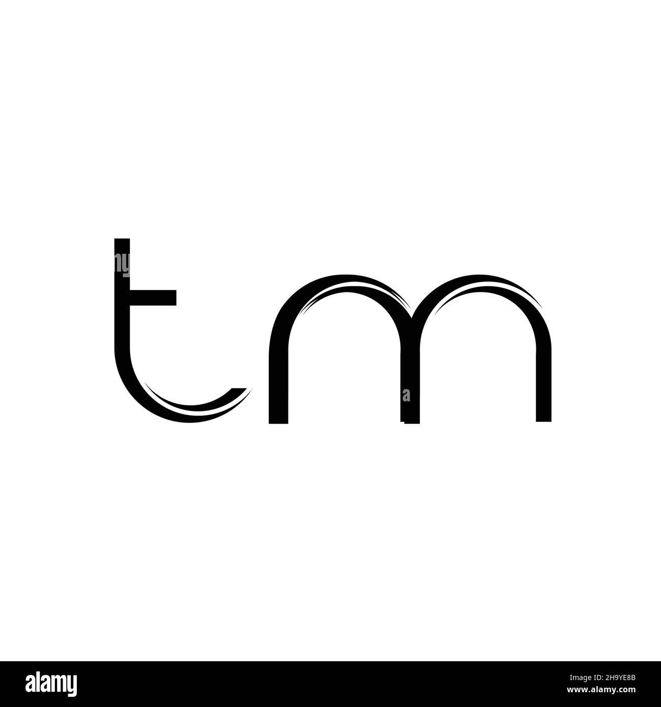 TM-Logo-Monogramm mit abgerundeter moderner Designvorlage auf weißem Hintergrund Stock Vektor