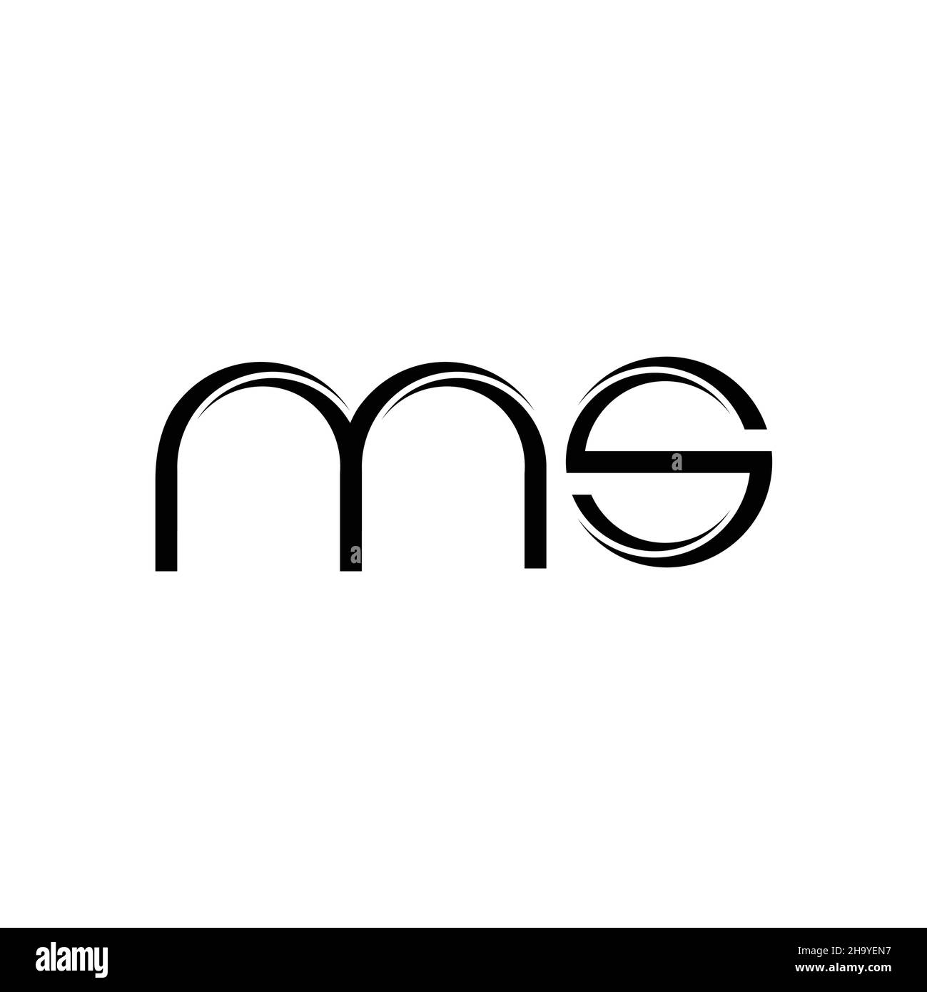 MS-Logo-Monogramm mit abgerundeter moderner Design-Vorlage auf weißem Hintergrund isoliert Stock Vektor