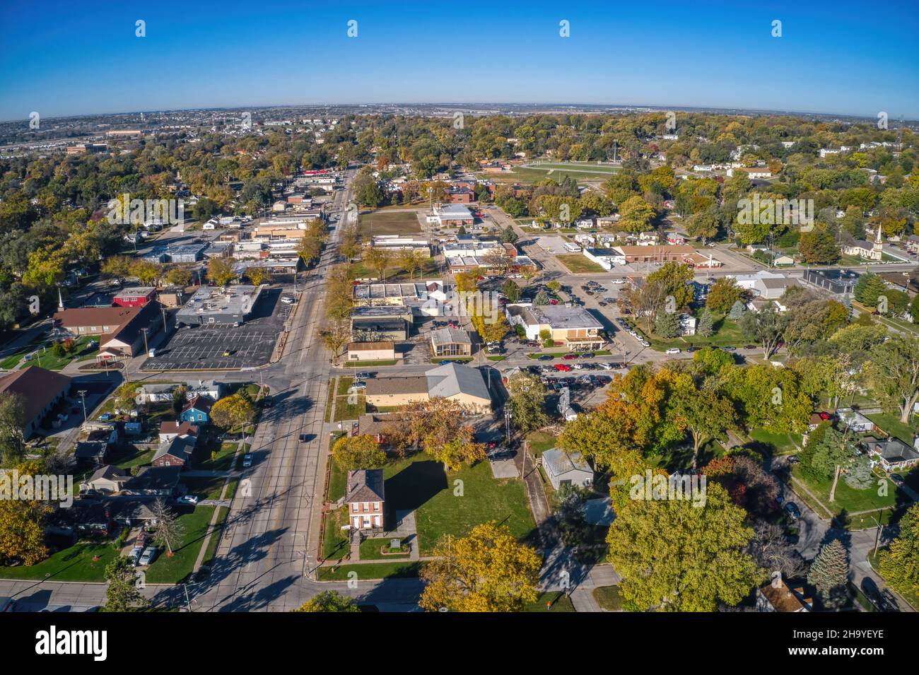 Blick auf den Vorort Omaha von Bellevue, Nebraska Stockfoto