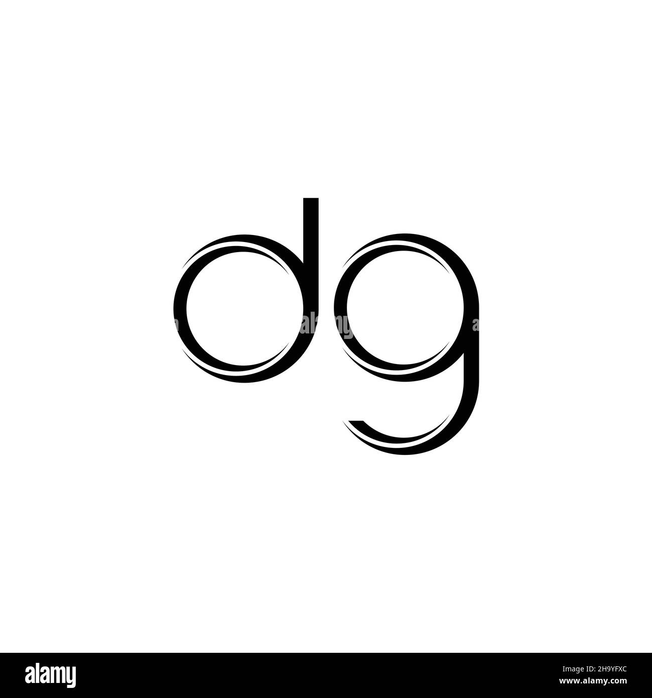 DG Logo-Monogramm mit abgerundeter moderner Design-Vorlage auf weißem Hintergrund isoliert Stock Vektor
