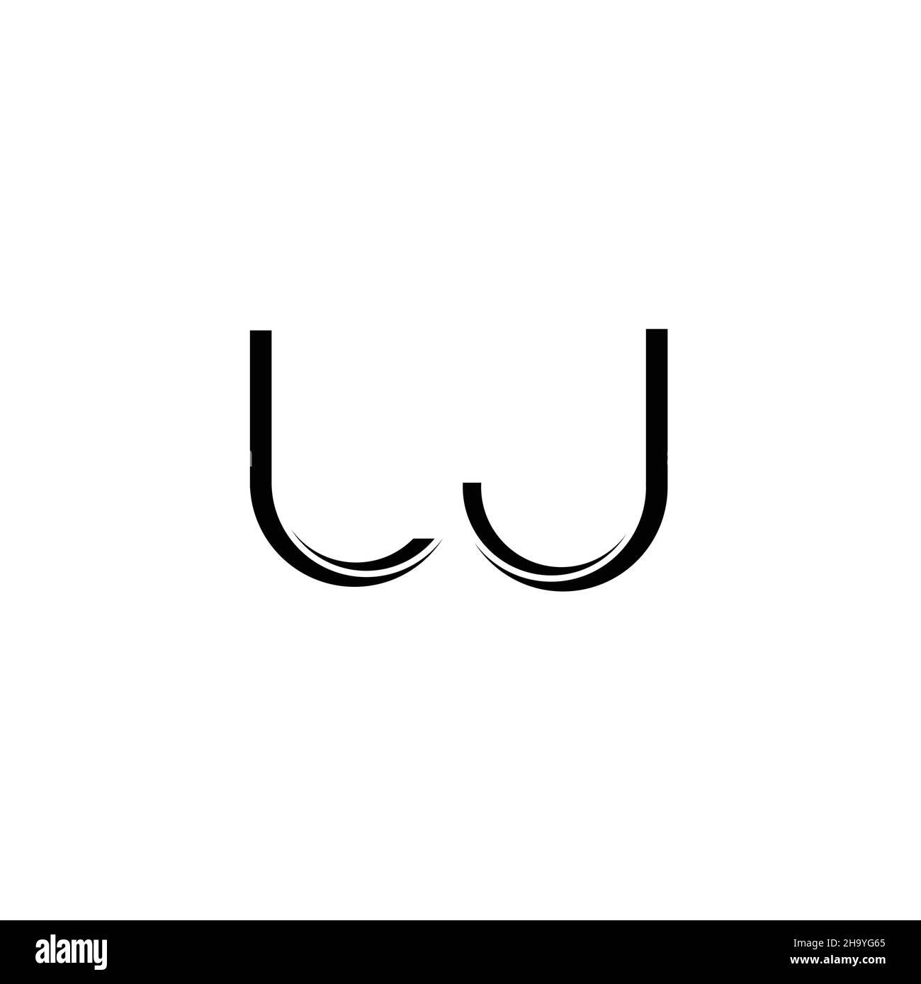 LJ Logo-Monogramm mit abgerundeter moderner Design-Vorlage auf weißem Hintergrund isoliert Stock Vektor