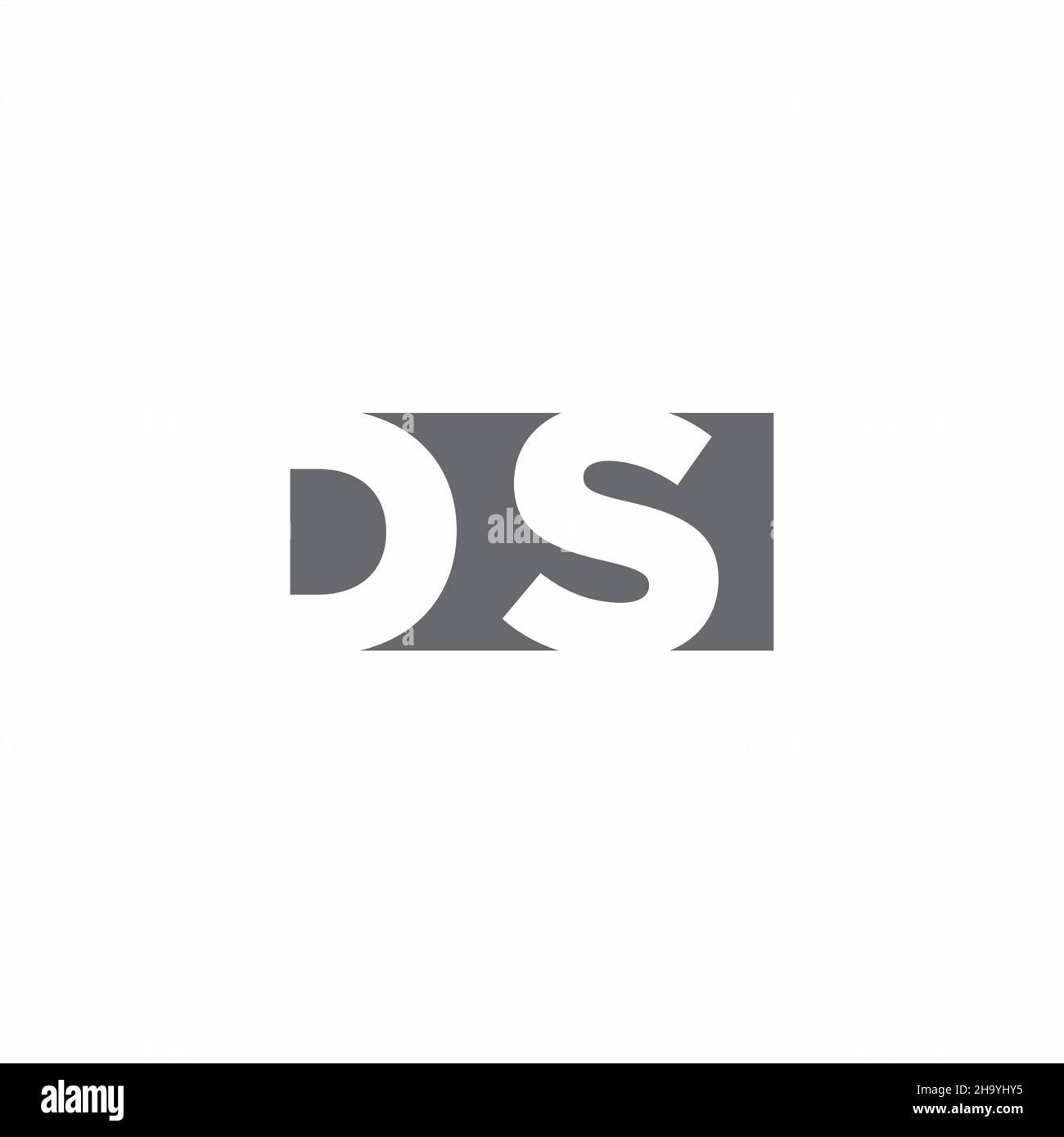 DS-Logo-Monogramm mit negativem Raum Stil Design-Vorlage isoliert auf weißem Hintergrund Stock Vektor