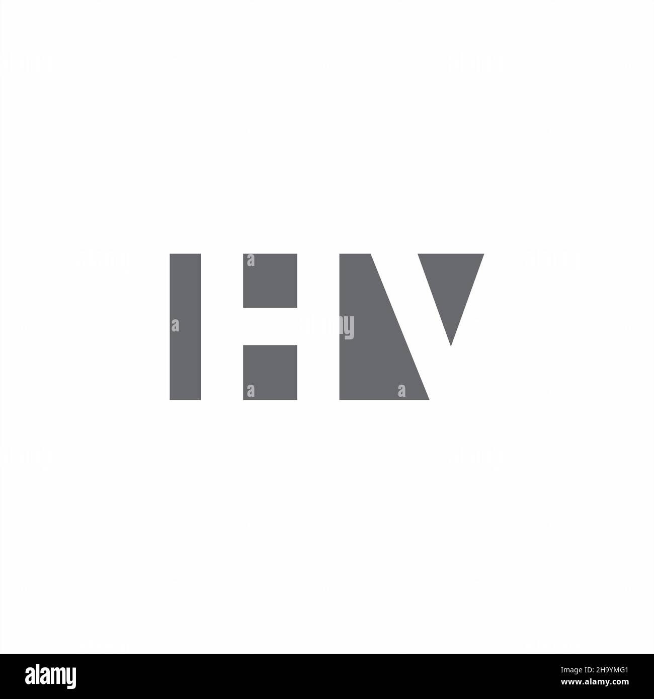 HV-Logo-Monogramm mit negativem Raum-Design-Vorlage isoliert auf weißem Hintergrund Stock Vektor