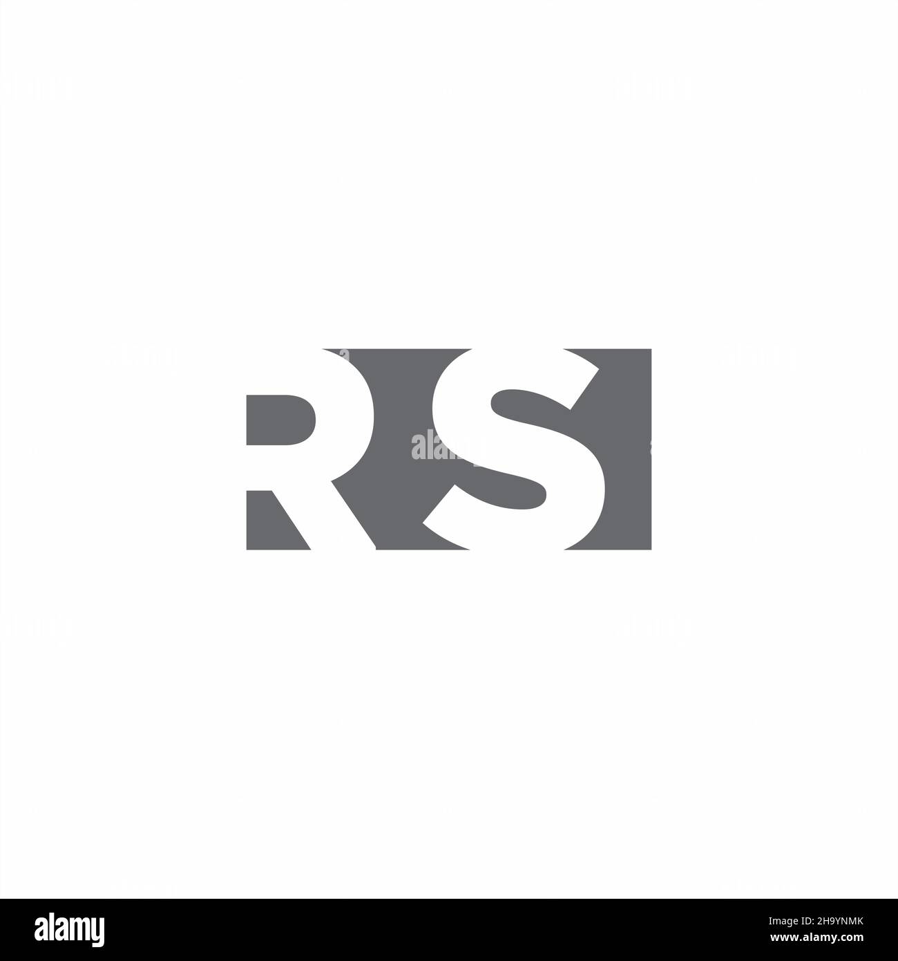 RS-Logo-Monogramm mit negativem Raum Stil Design-Vorlage isoliert auf weißem Hintergrund Stock Vektor