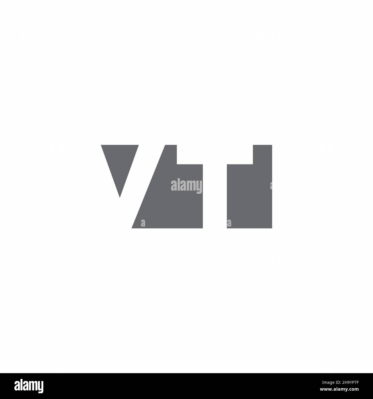 VT-Logo-Monogramm mit negativem Raum-Design-Vorlage isoliert auf weißem Hintergrund Stock Vektor