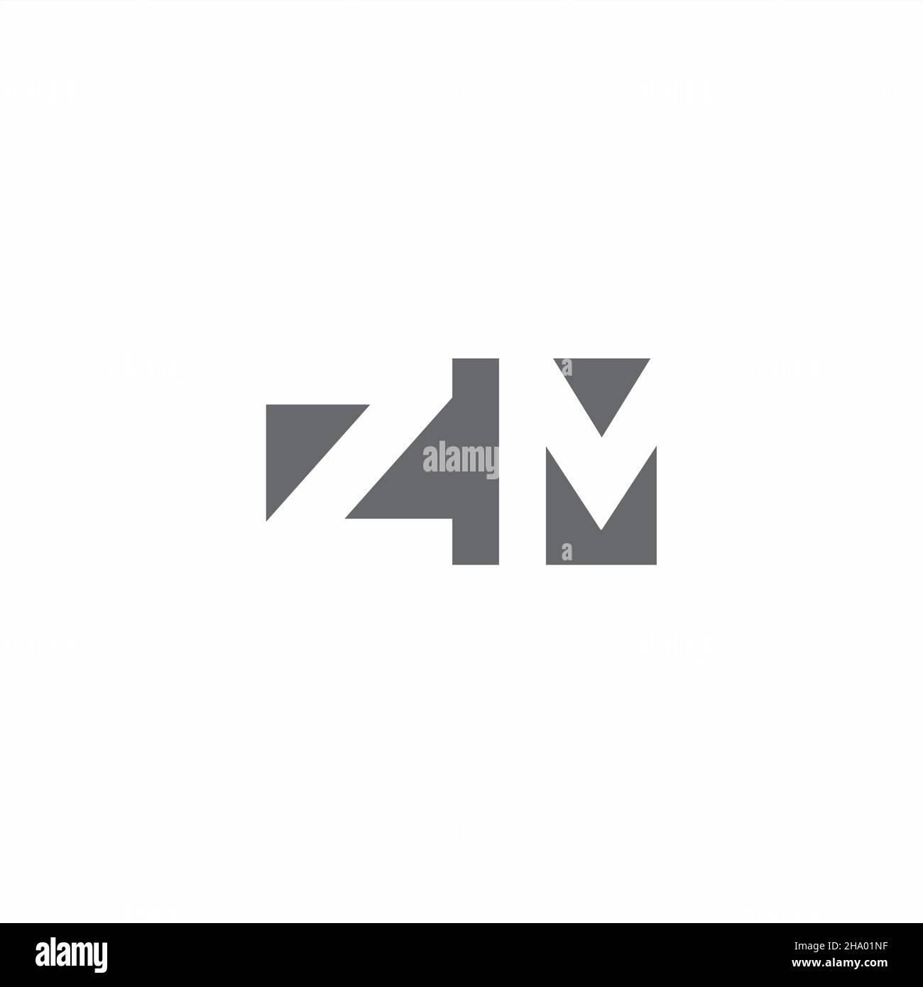 ZM-Logo-Monogramm mit negativem Raum Stil Design-Vorlage isoliert auf weißem Hintergrund Stock Vektor