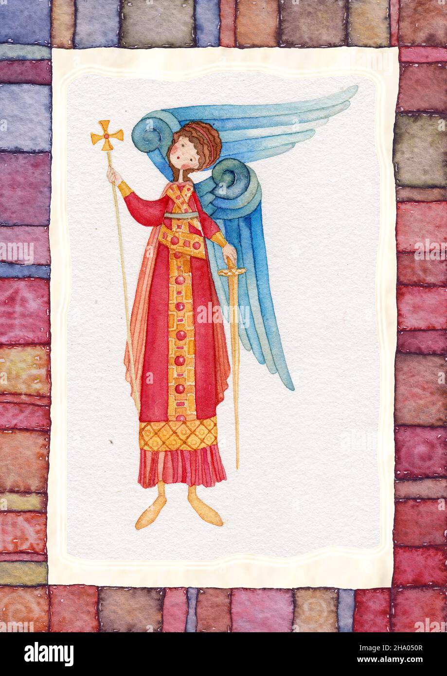 Illustration des Schutzengels Stockfoto