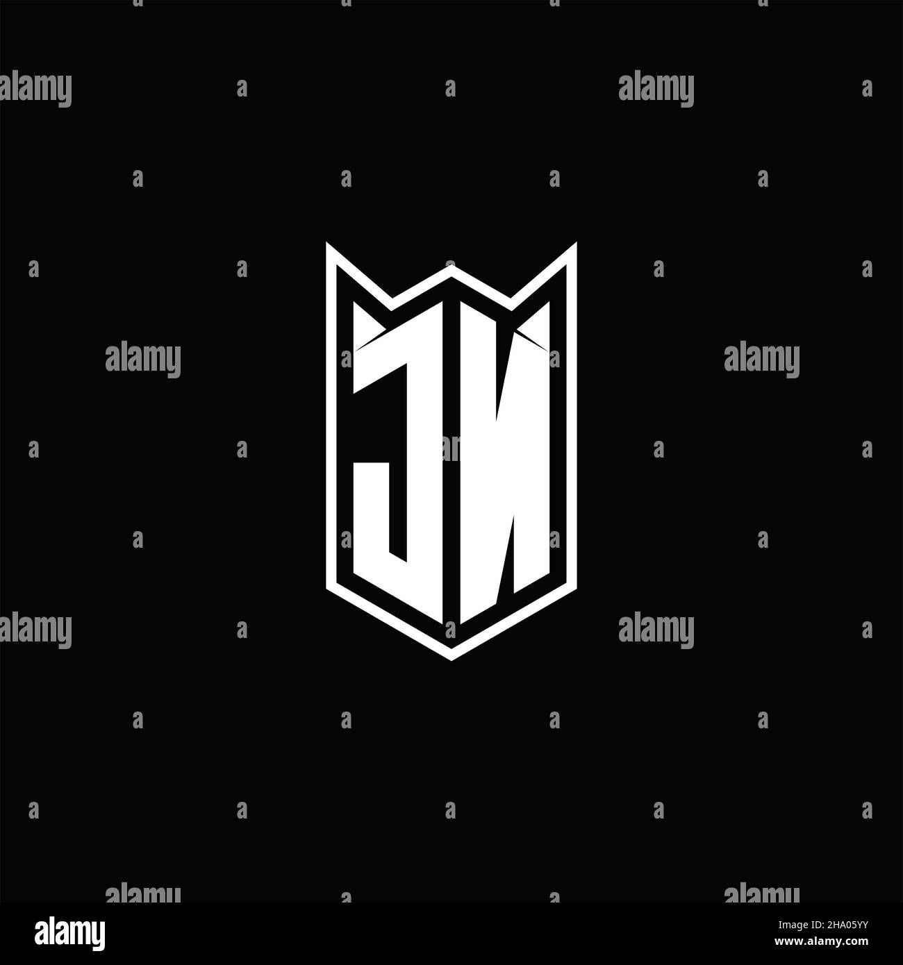 JN Logo Monogramm mit Schild Form Designs Vorlage Vektor-Symbol modern Stock Vektor