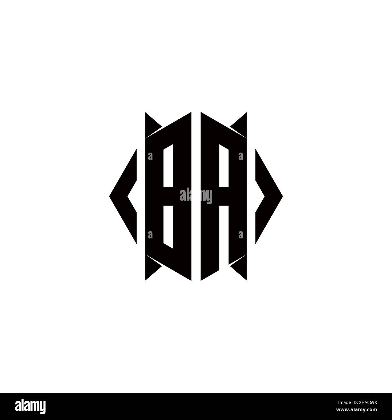 BA Logo Monogramm mit Schild Form Designs Vorlage Vektor-Symbol modern Stock Vektor