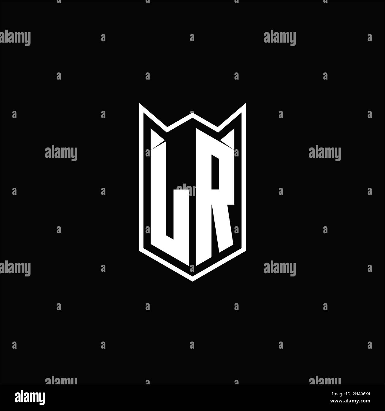 LR Logo Monogramm mit Schild Form Designs Vorlage VektorSymbol modern