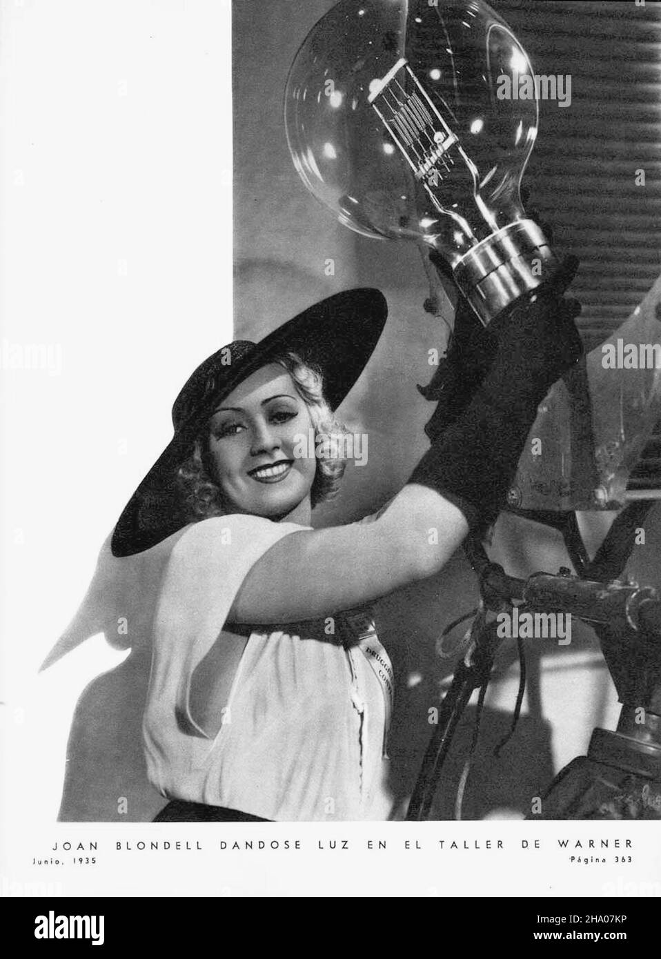 Joan Blondell für das argentinische Magazin – Juni 1935 – Werbefoto Stockfoto