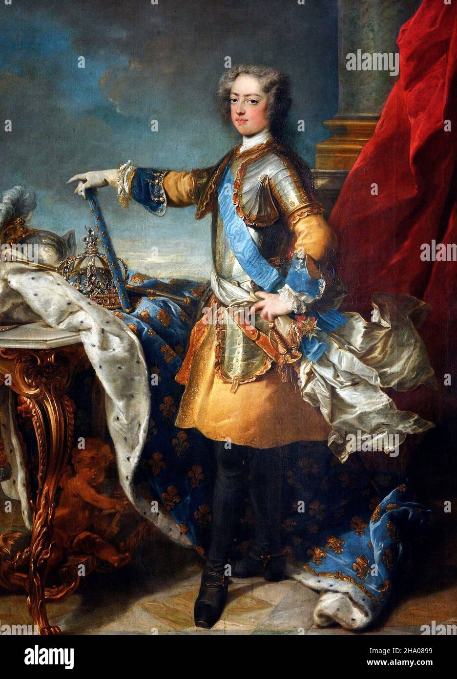 Louis XV Porträt von König Ludwig XV. Von Frankreich von Jean-Baptiste van Loo (1684-1745), Öl auf Leinwand, c.. 1723 Stockfoto