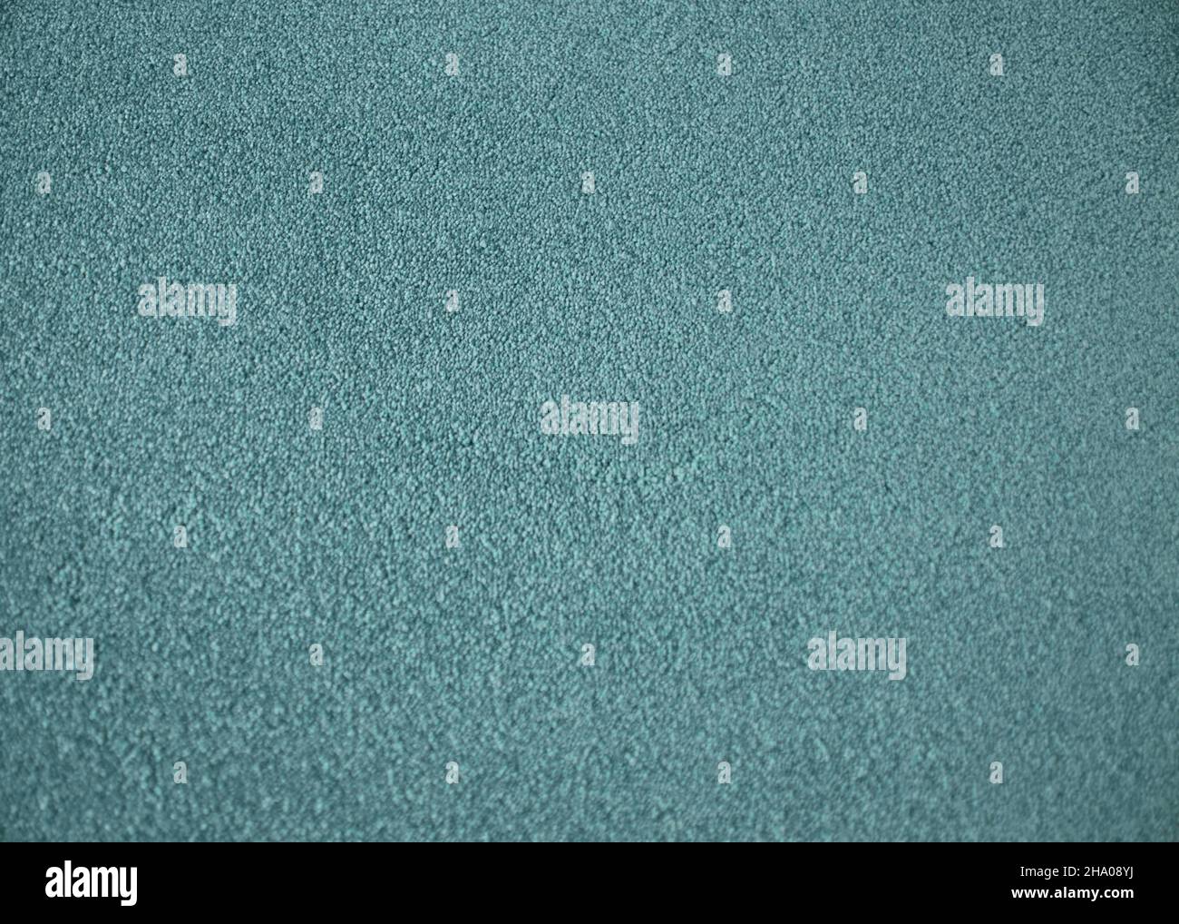 Grüne Innenraumteppich. Hochauflösender, nahtloser, monochromer Hintergrund aus Wollgewebe. Innenmaterial Hintergrund Draufsicht. Kurzer Stapel Stockfoto