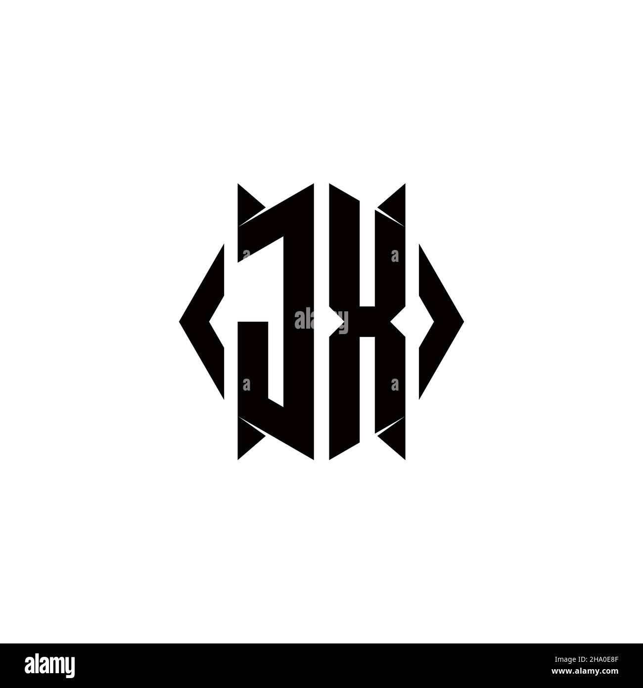 JX Logo Monogramm mit Schild Form Designs Vorlage Vektor-Symbol modern Stock Vektor