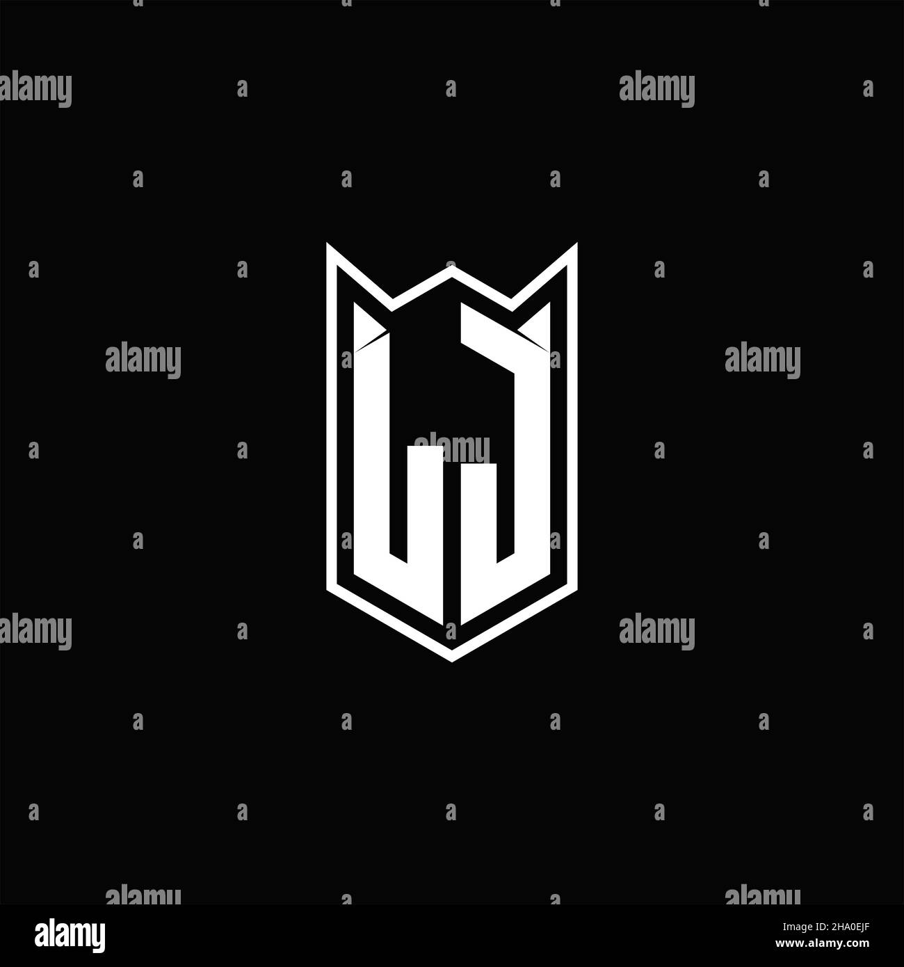 LJ Logo Monogramm mit Schild Form Designs Vorlage Vektor-Symbol modern Stock Vektor