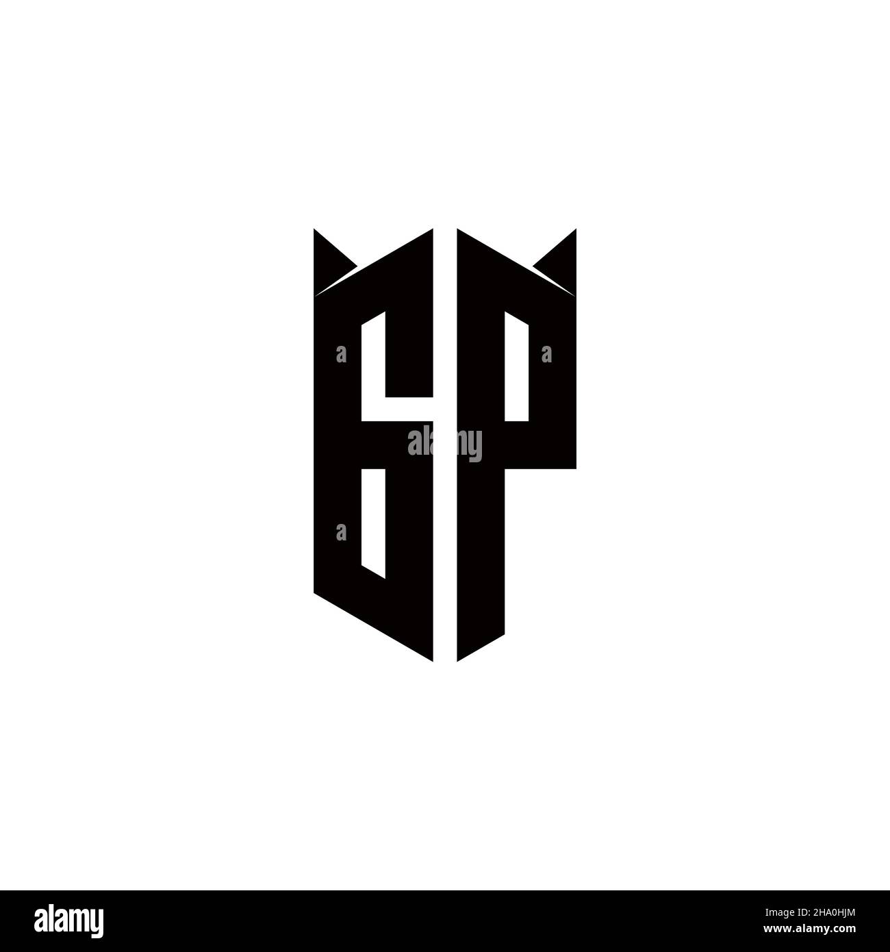 GP Logo Monogramm mit Schild Form Designs Vorlage Vektor-Symbol modern Stock Vektor