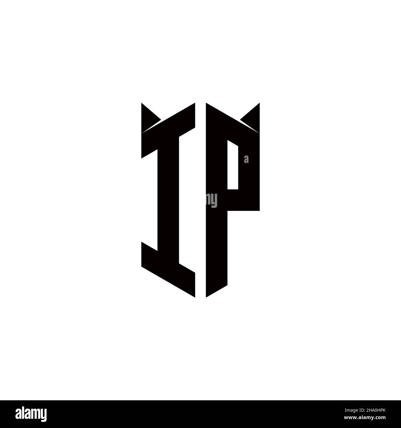 IP-Logo-Monogramm mit Schild Form Designs Vorlage Vektor-Symbol modern Stock Vektor