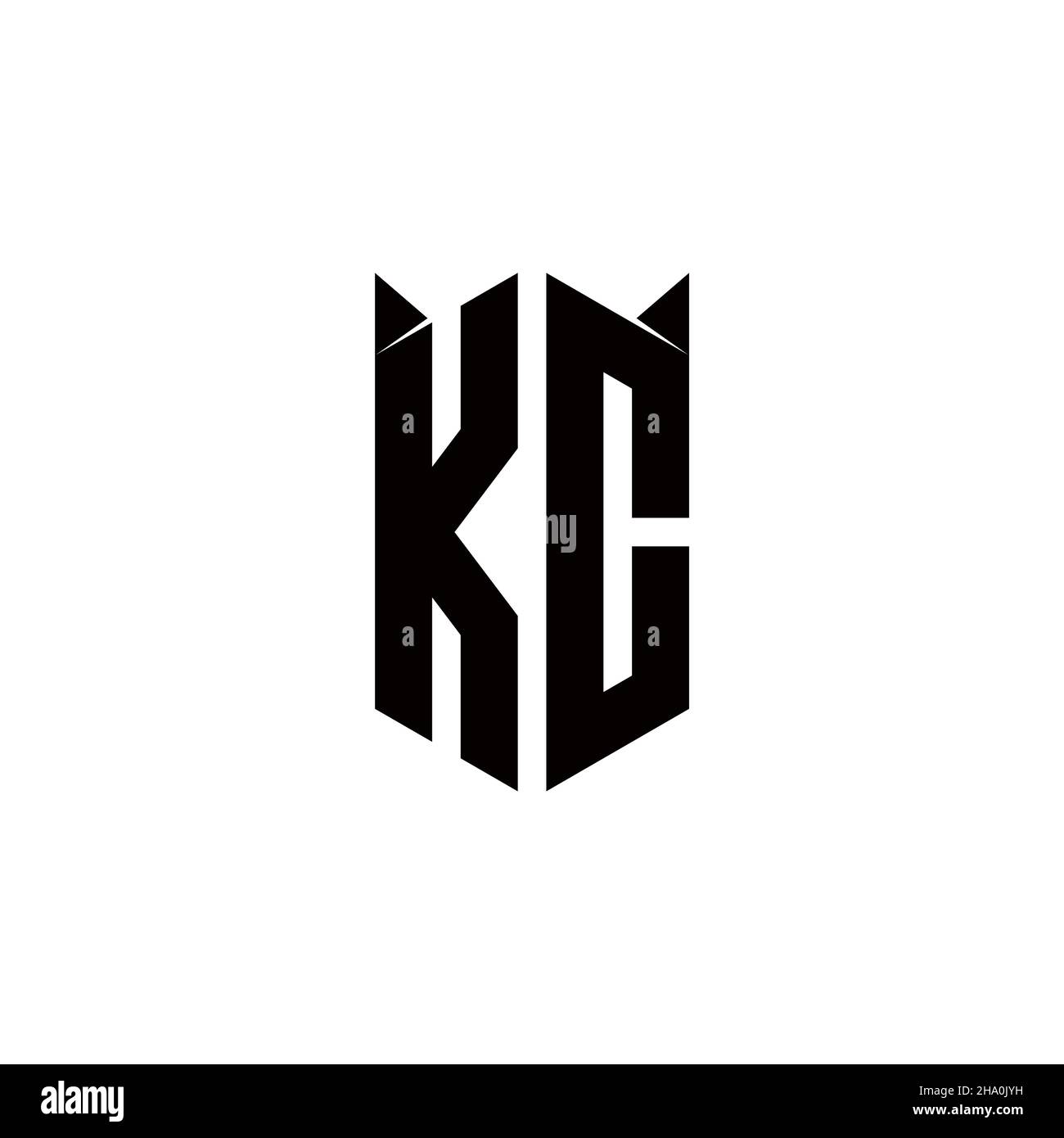 KC Logo Monogramm mit Schild Form Designs Vorlage Vektor-Symbol modern Stock Vektor