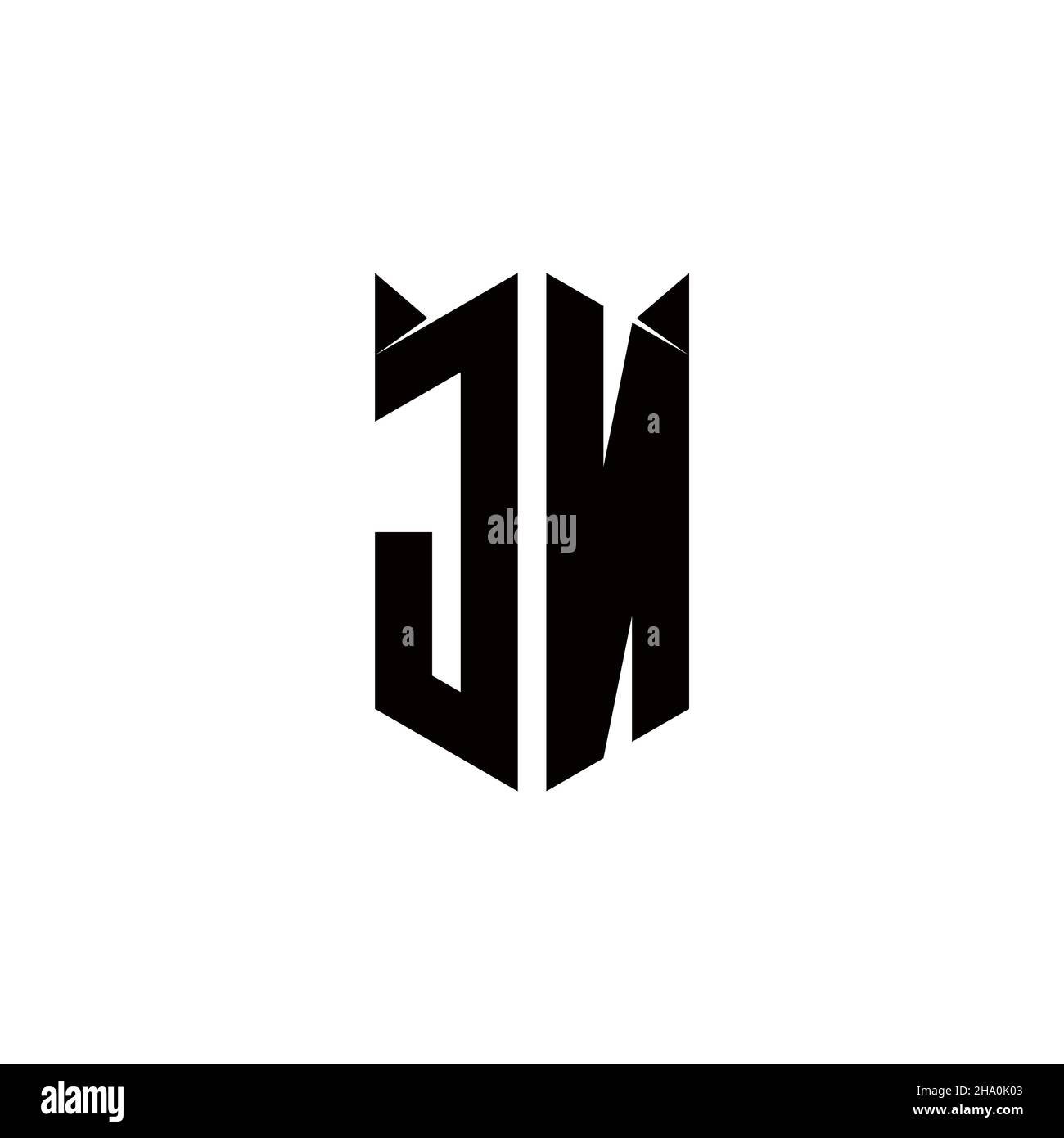 JN Logo Monogramm mit Schild Form Designs Vorlage Vektor-Symbol modern Stock Vektor