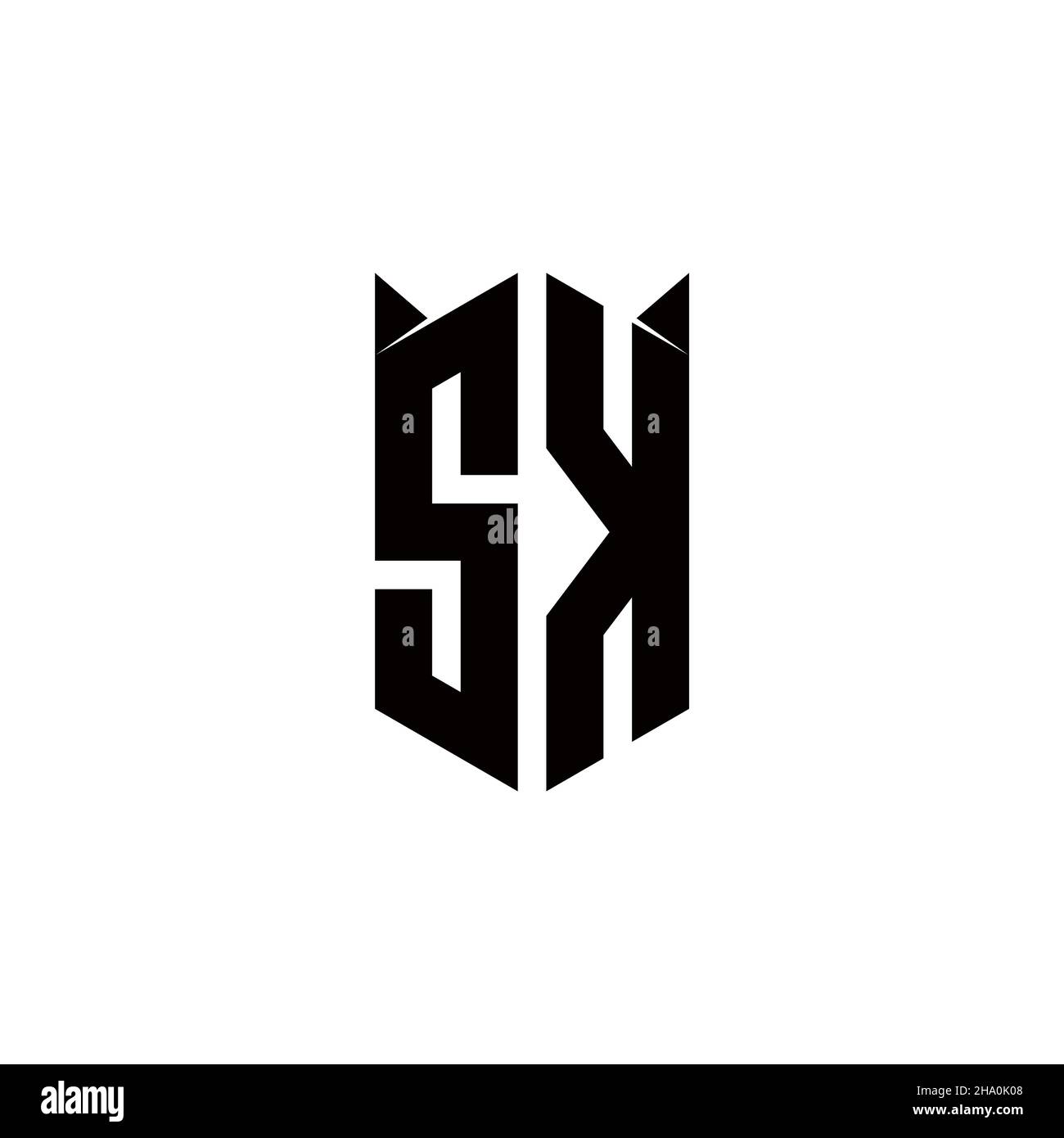 SK Logo Monogramm mit Schild Form Designs Vorlage Vektor-Symbol modern Stock Vektor