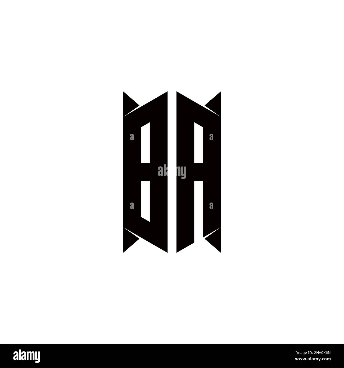 BA Logo Monogramm mit Schild Form Designs Vorlage Vektor-Symbol modern Stock Vektor